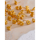 Charlie A-Z Initial Stud Earrings – Minimalist & Tarnish-Resistant | Huna Jewelry
