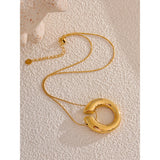 Maren Round Pendant Necklace – Minimalist & Modern Piece | Huna Jewelry