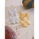 Ivy Butterfly Stud Earrings – Textured & Waterproof Design | Huna Jewelry