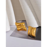 Fenna Gold Stud Earrings – Sophisticated & Waterproof for Every Occasion | Huna Jewelry
