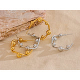 Aaliyah Beaded C-Shape Earrings – Unique & Hypoallergenic Jewelry | Huna Jewelry