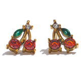 Guinevere Cherry Stud Earrings – Cute & Trendy Fruit Piece | Huna Jewelry