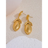 Danielle Floral Leaf Earrings – Stylish Big Drop Dangles | Huna Jewelry