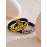 Marlow Unisex Black Leather Bangle – Bold, Modern & Stylish | Huna Jewelry