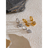 Charlie Heart Drop Hoop Earrings – Romantic & Hypoallergenic Design | Huna Jewelry