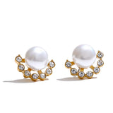 Glory Pearl Stud Earrings – Classic Small Sparkle Jewelry | Huna Jewelry