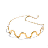 Hayi Wave Choker Necklace – Dainty Ocean-Inspired Beach Jewelry | Huna Jewelry