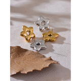 Petra Flower Star Stud Earrings – Minimalist & Waterproof Design | Huna Jewelry