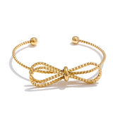 Winnie Bow Knot Cuff Bracelet – Dainty & Tarnish-Resistant Jewelry | Huna Jewelry