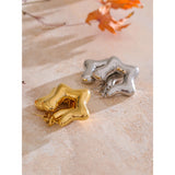 Caroline Star Hoop Earrings – Polished & Hypoallergenic Jewelry | Huna Jewelry