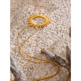 Leandra Sun Charm Pendant – Dainty Gold Necklace for Women | Huna Jewelry