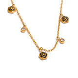 Novie Black Flower Necklace – Elegant Gold Jewelry | Huna Jewelry