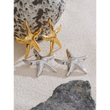 Barbara Starfish Stud Earrings – Large, Smooth & Polished Design | Huna Jewelry