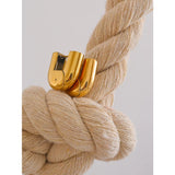 Laurel U-Shape Hoop Earrings – Polished & Stylish Hollow Design | Huna Jewelry