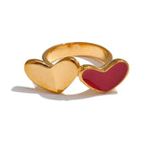 Elaine Double Heart Gold Ring – Dainty & Romantic Jewelry Gift | Huna Jewelry