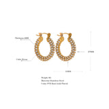 Paloma Hoop Earrings – Gold Plated Hoop with Mini Zirconia Stones | Huna Jewelry