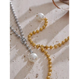 Agatha Pearl Beaded Y Necklace – Classic & Elegant Jewelry | Huna Jewelry