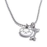 Brigitte Puppy & Bone Pendant – Cute & Stylish Beaded Necklace | Huna Jewelry