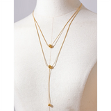 Camilla Layered Y Necklace – Long Chain with Round Beads, Simple & Elegant | Huna Jewelry
