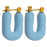 Kathleen Candy Pop Y2K Hoop Earrings – Chunky Enamel Squares in Vibrant Colors | Huna Jewelry