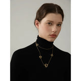 Elizabeth String of Hearts Necklace – Stainless Steel Long Chain | Huna Jewelry