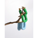 Kathleen Candy Pop Y2K Hoop Earrings – Chunky Enamel Squares in Vibrant Colors | Huna Jewelry