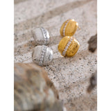 Odah Square Stud Earrings – Classy Design with Mini Zirconia Line | Huna Jewelry