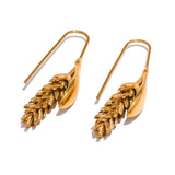 Layla Wheat Hook Earrings – Elegant Water-Resistant Jewelry for Daily Wear | Huna Jewelry
