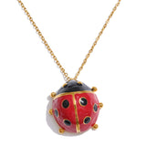 Layla Red Ladybug Pendant Necklace – Cute & Waterproof Jewelry | Huna Jewelry
