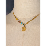 Clement Sun Pendant Necklace – Natural Stone & Trendy Chain | Huna Jewelry