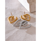 Salome Rope Heart Earrings – Waterproof, Trendy & Durable | Huna Jewelry