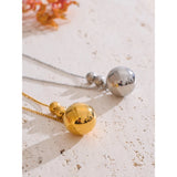 Kendra Round Ball Pendant – Long Statement Necklace for Women | Huna Jewelry