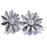 Fiorella Chrysanthemum Earrings – Elegant Floral Stud Jewelry | Huna Jewelry