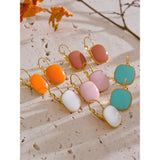 Isla Square Colored Earrings – Bold & Trendy Statement Jewelry | Huna Jewelry