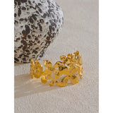 Wesley Floral Cuff Bracelet – Wide Statement Bangle for Women | Huna Jewelry