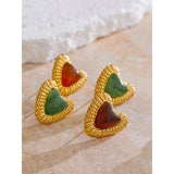 Janet Heart Stud Earrings – Bold Colored Statement Jewelry | Huna Jewelry