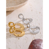 Libby Hollow Round Drop Earrings – Lightweight, Chic & Waterproof | Huna Jewelry