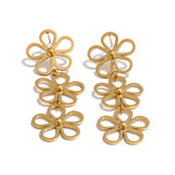 Camryn Floral Drop Earrings – Trendy Waterproof Statement Jewelry | Huna Jewelry