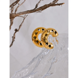 Annalise 30mm C-Shape Heart Earrings – Waterproof, Modern & Chic | Huna Jewelry