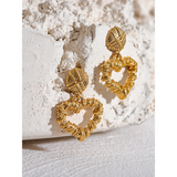 Ina Hollow Heart Drop Earrings – Vintage-Inspired Romantic Jewelry | Huna Jewelry