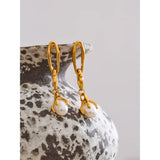 Karter Pearl Drop Earrings – Elegant Long-Hanging Simulated Pearls | Huna Jewelry