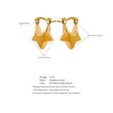 Amarilla Hollow Star Hoop Earrings – Trendy 18K Gold Plated Jewelry | Huna Jewelry