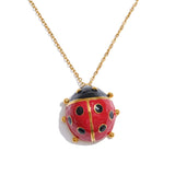 Layla Red Ladybug Pendant Necklace – Cute & Waterproof Jewelry | Huna Jewelry