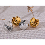 Rhea Round Huggie Hoop Earrings – Polished & Everyday Style | Huna Jewelry