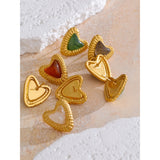 Janet Heart Stud Earrings – Bold Colored Statement Jewelry | Huna Jewelry