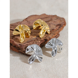 Harriett Bloom Irregular Flower Stud Earrings – Artistic & Elegant Floral Jewelry | Huna Jewelry