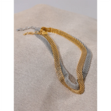 Marlowe Wide Collar Chain Necklace & Bracelet – Bold & Stylish Statement Jewelry | Huna Jewelry