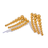 Judy Round Beaded Stud Earrings – Stylish & Rust-Proof Jewelry | Huna Jewelry