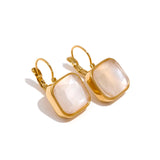 Harlow Opaline Charm Hook Earrings – Vintage Elegance with a Modern Twist | Huna Jewelry