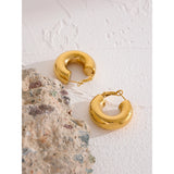 Meredith Chunky Gold Hoop Earrings – Bold Minimalist Jewelry | Huna Jewelry
